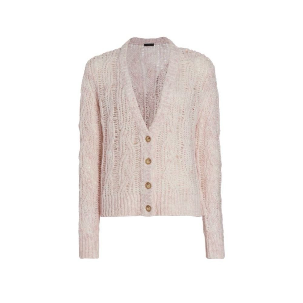Women's Pink Cable Knit Sweater